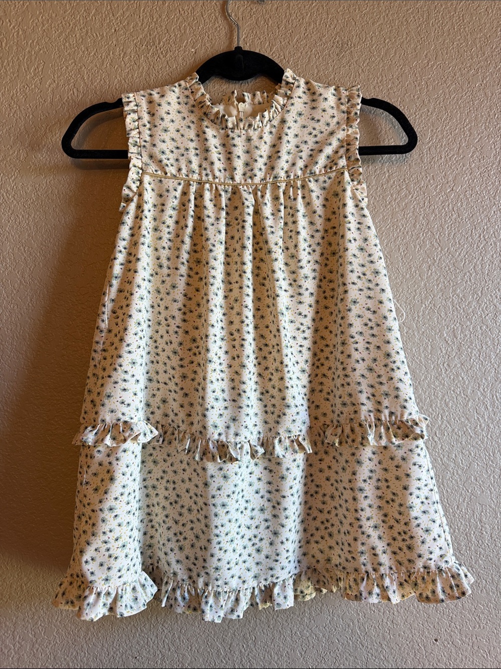 Imoga Otis Cream Floral Ruffle Tiered Dress